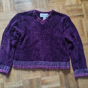 Reference Point Purple V-neck Sweater